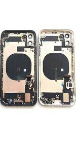 Iphone 12 - מסגרת + גב זכוכית + פלטים שחור COMPLETE