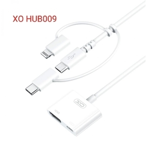 XO - HUB009  - כבל לייטינג / טייפ סי / מיקרו ל HDMI