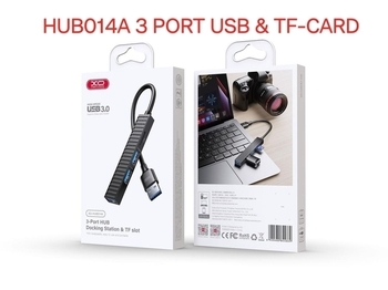 XO - HUB014A plastic portable 4 in 1 docking station (micro to usb3.0+usb2.0 *2+TF)
