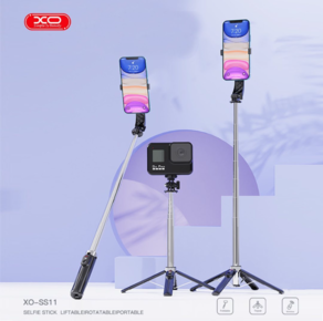 XO -SS11 4 LEGGED REINFORVED STAND BLUTOOTH SLEFIE STICK 100CM