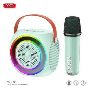 XO - F42 SPEAKER רמקול קריוקי עם מיקרופון אלחוטי צבע כחול