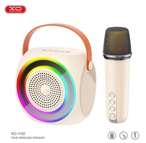 XO - F42 SPEAKER רמקול קריוקי עם מיקרופון אלחוטי צבע לבן