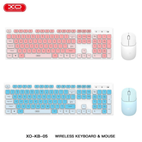 XO - KB - 05 Mouse + Keyboard מקלדת + עכבר תכלת