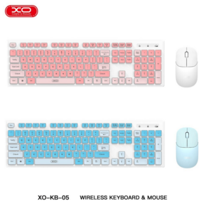 XO - KB - 05 Mouse + Keyboard מקלדת + עכבר ורוד